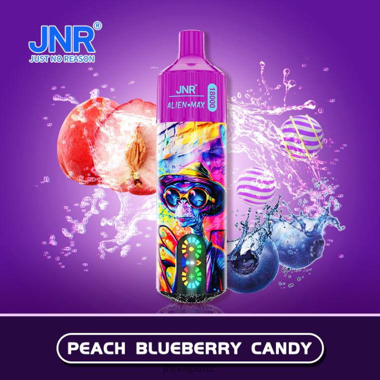 JNR Vape NZ - JNR ALIEN MAX Peach Blueberry Candy JBNL238