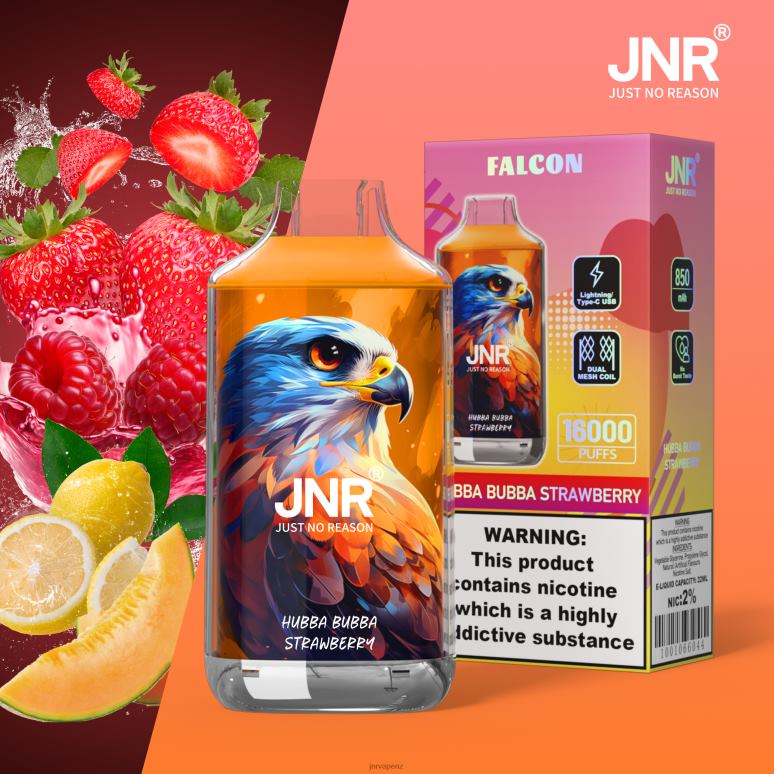 JNR Vape Nicotine - Hubba Bubba Strawberry JNR FALCON BZ6XF201