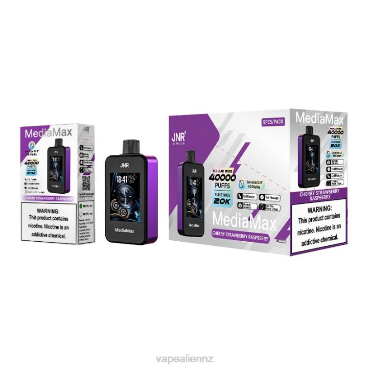 JNR Vape NZ - JNR MediaMax 40k Puff Cherry strawberry raspberry 060614