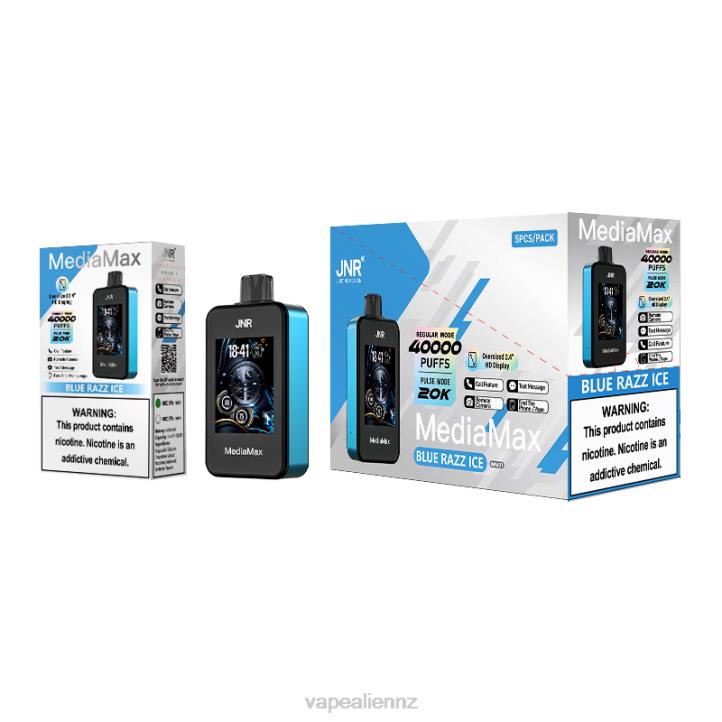 JNR Vape Shop - JNR MediaMax 40k Puff Blue Razz Ice 060621