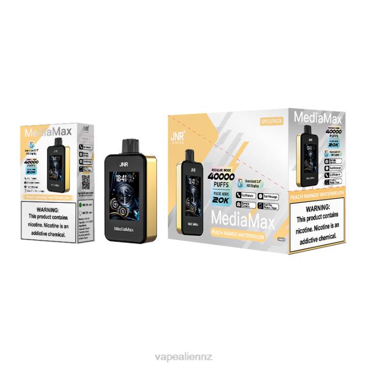 JNR Vape Wellington - JNR MediaMax 40k Puff Peach Mango Watermelon 060615