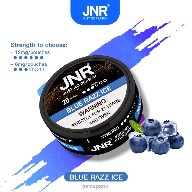 JNR Vape Nicotine Content - Blue Razz Ice JNR ENERGY POUCHES BZ6XF104
